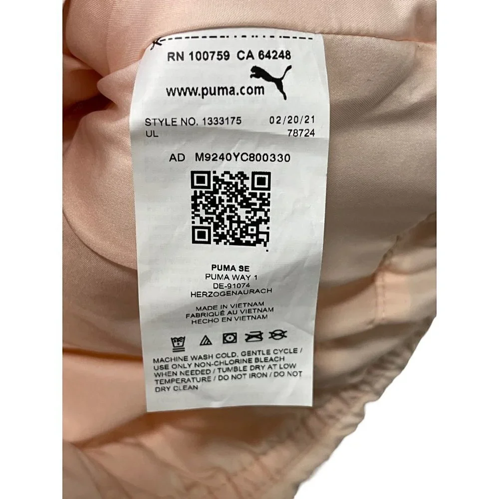 Puma Way 1 Girls Puffer Vest Jacket Light Peach/Pink Color Size S 7-8